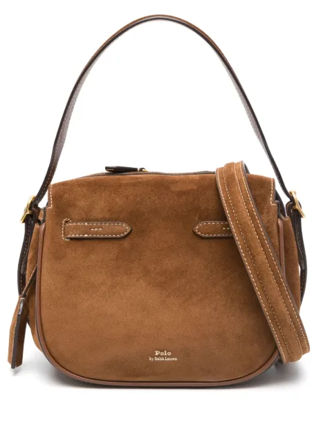 Polo Ralph Lauren mini Polo ID suede satchel bag Brown 428960569001