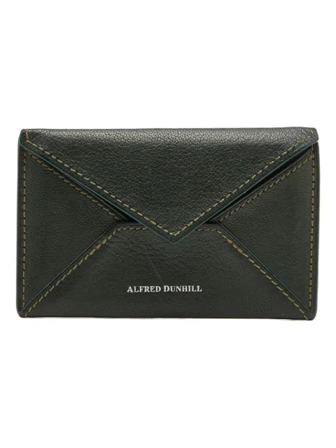 Dunhill pre-owned envelope leather card holder Green 827655