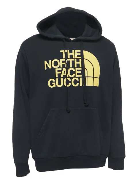 Gucci Pre-Owned x The North Face logo-print cotton hoodie Black 891845
