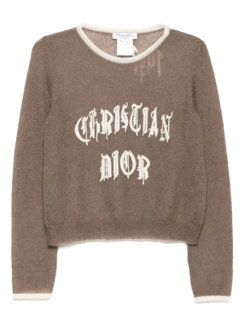 Christian Dior Pre-Owned 2002 logo-embroidered top Brown 194739