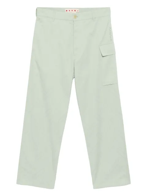 Marni confetti cotton trousers Green PUMU0095S1UTC484JQV19