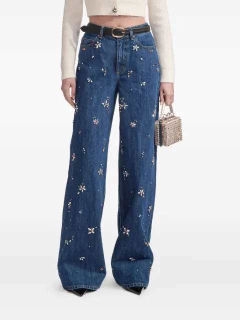 Self-Portrait crystal-embellished jeans Blue AW25828PBL