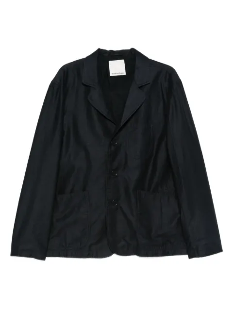 YMC button-fastening patch-pocket blazer Blue P5YME