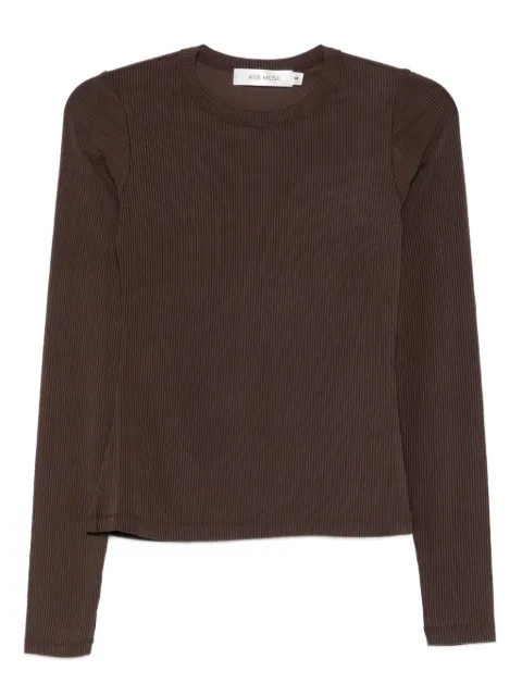 Aya Muse crew-neck sweater Brown AMPF25108DRKBRWN