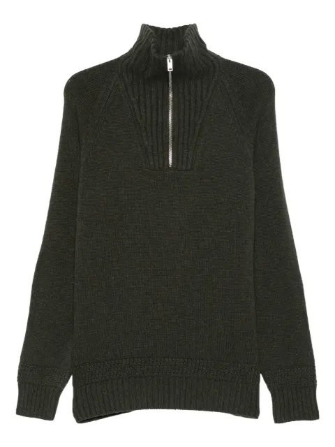 Fay half-zip elbow-patch sweater Green MMMC1512790