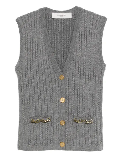 Golden Goose cable-knit chain-detail vest Grey GWP02381P002110