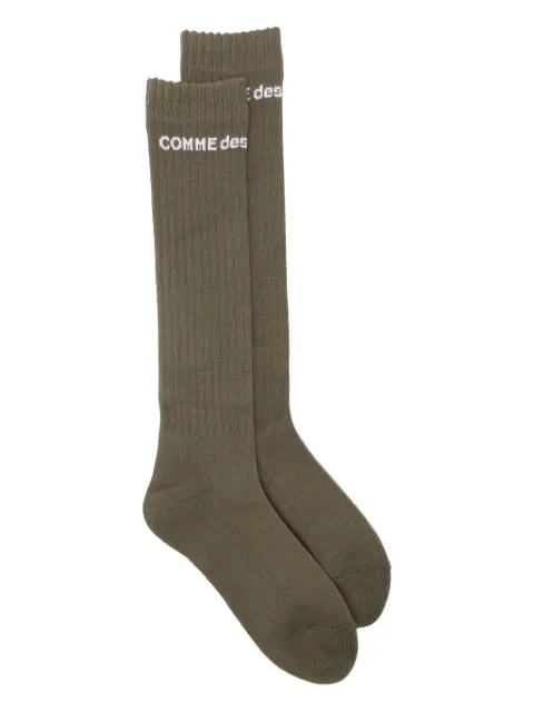 Comme des Garçons Homme Plus logo-detail ribbed socks Green PPK50133