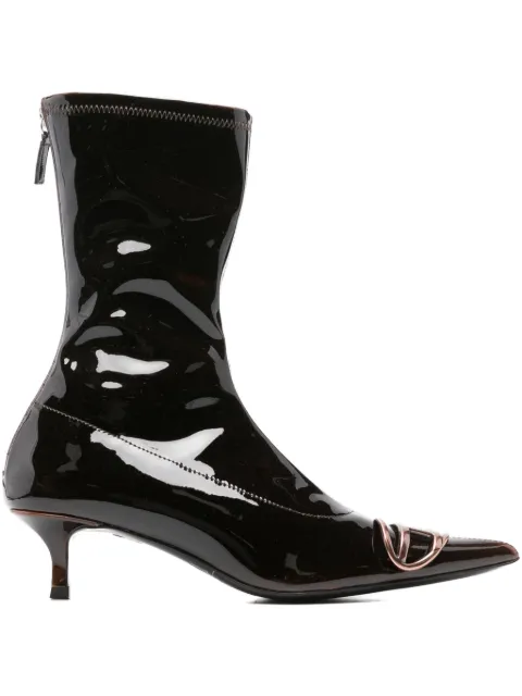 Diesel logo-plaque heeled boots Red Y03409P8008HA930