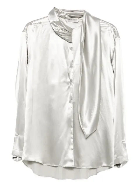 Alberta Ferretti satin tie-neck shirt Grey V02076627