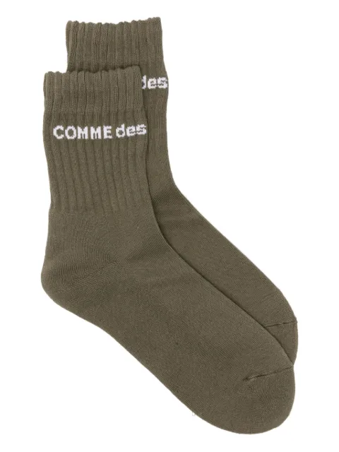 Comme des Garçons Homme Plus logo-detail ribbed socks Green PPK5023