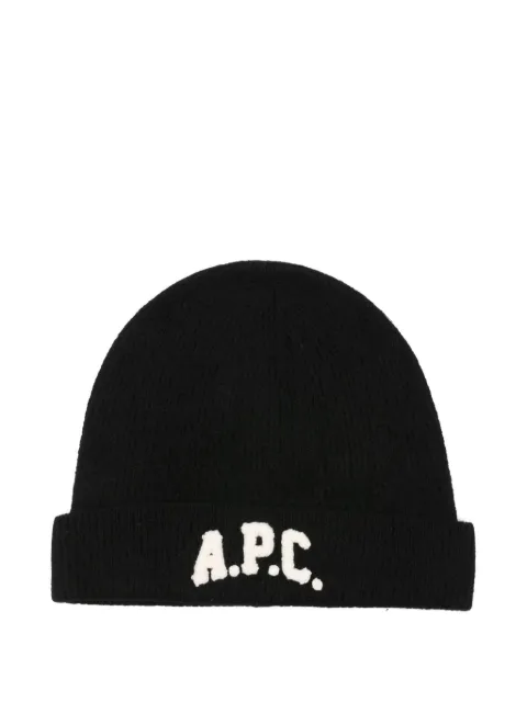 A.P.C. logo-appliqué beanie Black WVBDKM25111