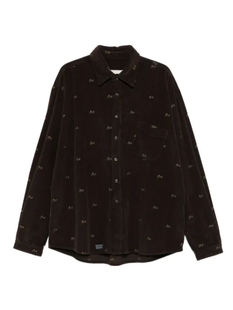ERL corduroy logo-embroidered shirt jacket Brown ERL11B0101
