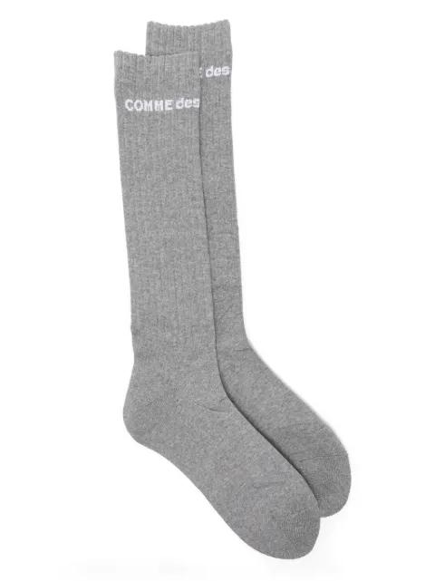 Comme des Garçons Homme Plus logo-detail ribbed socks Grey PPK5012