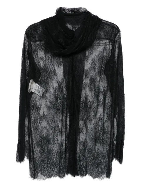 Alberta Ferretti floral-embroidered tulle sheer top Black AEF252UA02146620