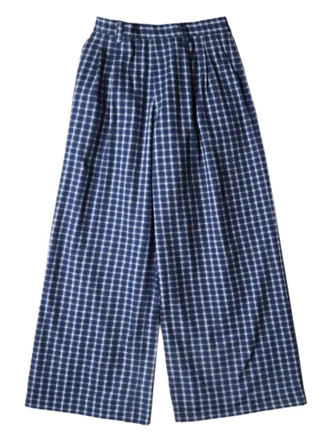 ERL check pleated trousers Blue ERL10P038