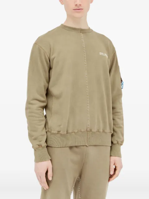 Space Available topstitched crew-neck sweatshirt Neutrals SAPDAS002DUS