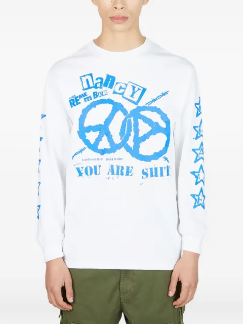 Nancy Ganz graphic-print long-sleeve T-shirt White NA037