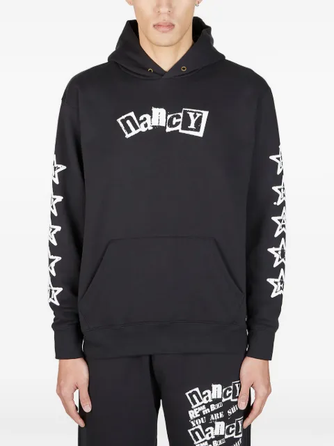 Nancy logo-print hoodie Black NA038