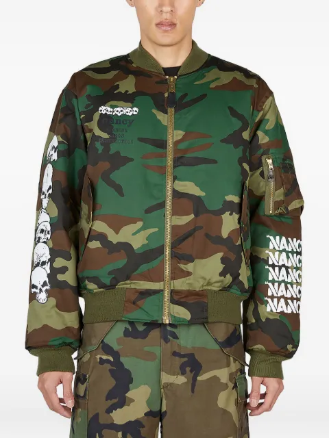 Nancy Ganz camouflage skull-graphic bomber jacket Green NA050CAMO