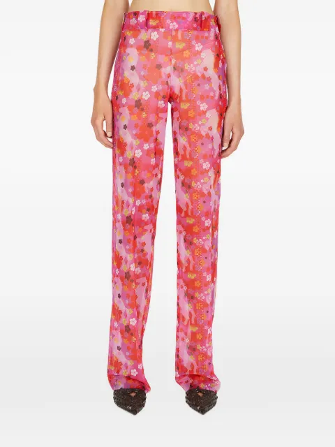 LOUISE LYNGH BJERREGAARD floral-print high-waisted trousers Pink 0144LLB