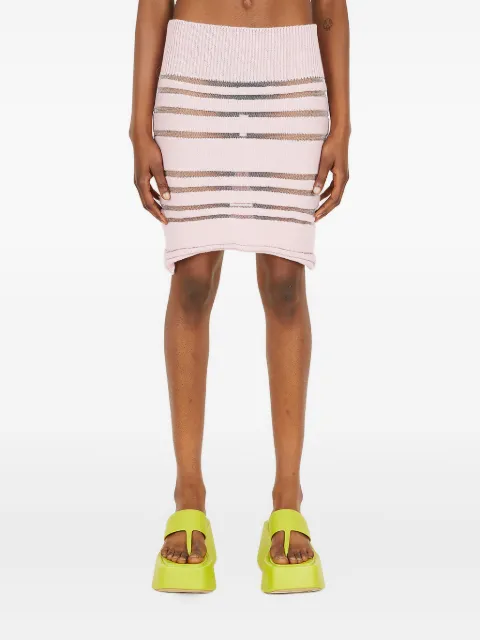LOUISE LYNGH BJERREGAARD striped ribbed mini skirt Pink 064LL