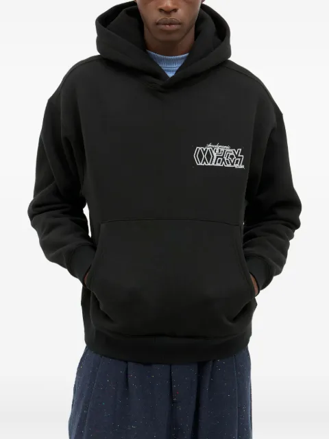 Metalwood Studio logo-embroidered hoodie Black MWS240605BLK