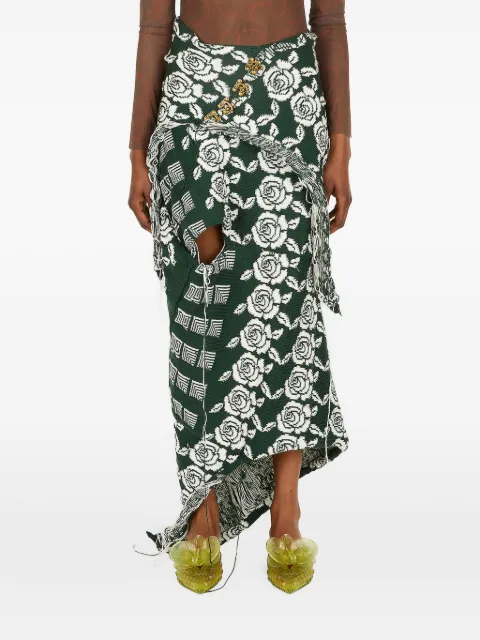 LOUISE LYNGH BJERREGAARD floral midi skirt Green 0119LLB