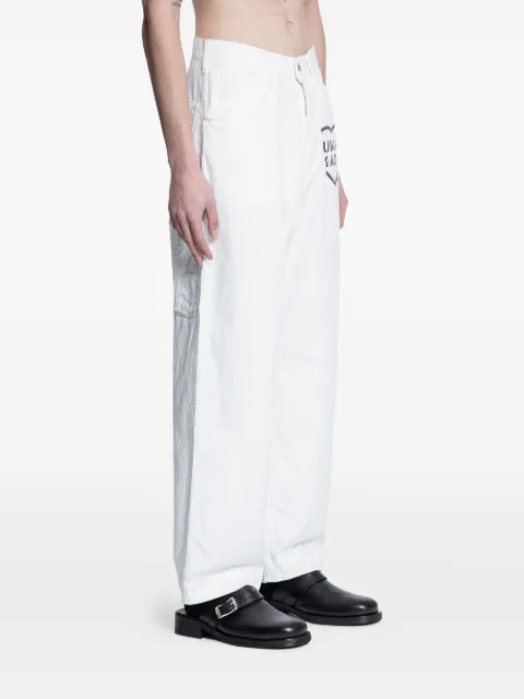 Human Made logo-motif duck-print trousers White HM29PT011
