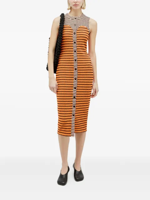 Reward If Found Cardi striped ribbed dress Orange CARDIDRESSORANGE