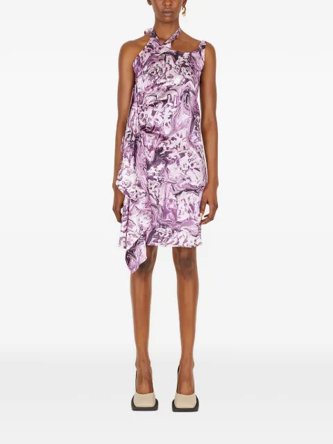 Ninamounah ruffled-detail midi dress Pink D02ORGYLAVENDER