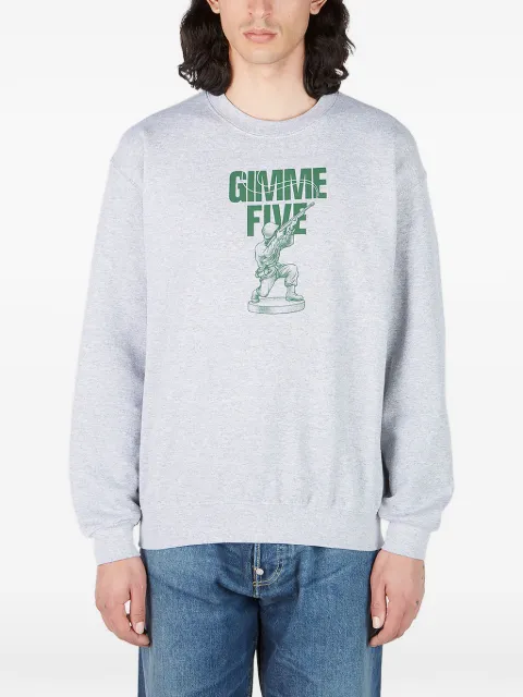 Gimme 5 Soldier crew-neck sweatshirt Grey G5SOLDIERCREWHEATHERGREYGREEN