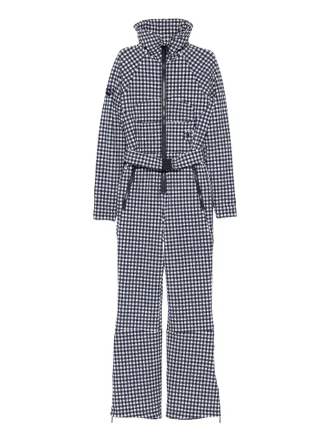 Cordova Chatel checkered belted ski suit Blue 25CHT10