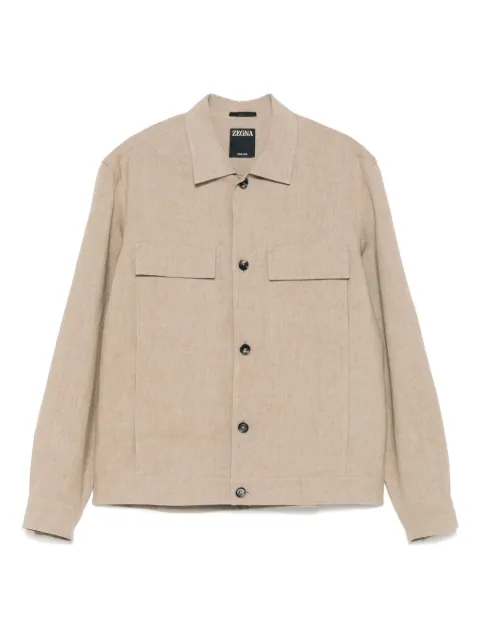 Zegna leather shirt jacket Neutrals UFV56A9SOT46