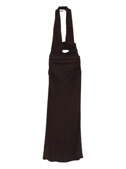 Christopher Esber draped cut-out maxi dress Brown 25033734