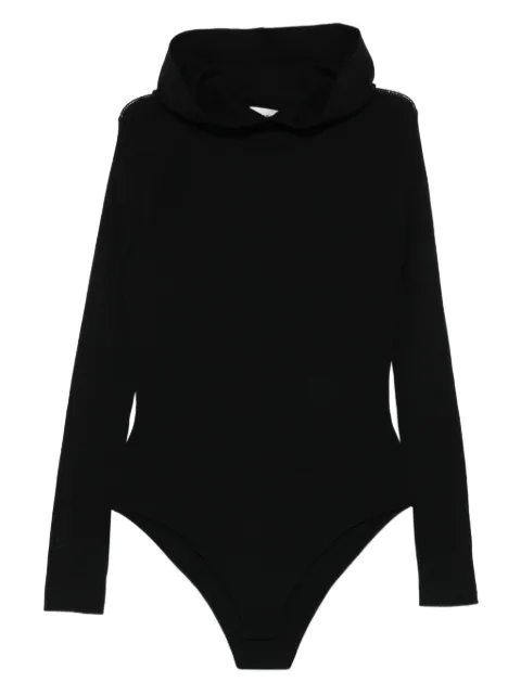 P.A.R.O.S.H. hooded ribbed bodysuit Black LEILA25D500713