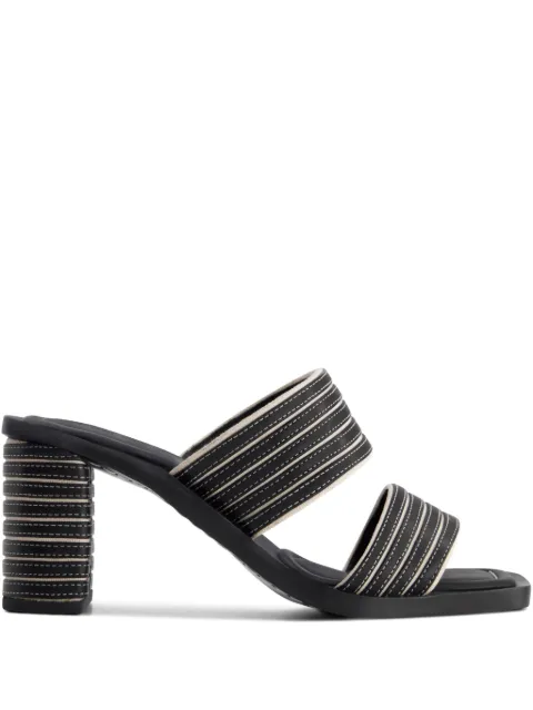 Bernardo Bernardo 1946 70mm Bari striped double strap sandals Black BARI