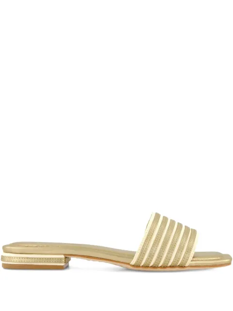 Bernardo Bernardo 1946 Myko striped metallic sandals Gold MYKO