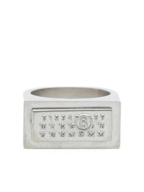 MM6 Maison Margiela numeric rectangle ring Silver SM7UQ0109P8601