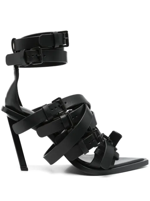 Ann Demeulemeester leather heeled sandals Black B0011810LT049