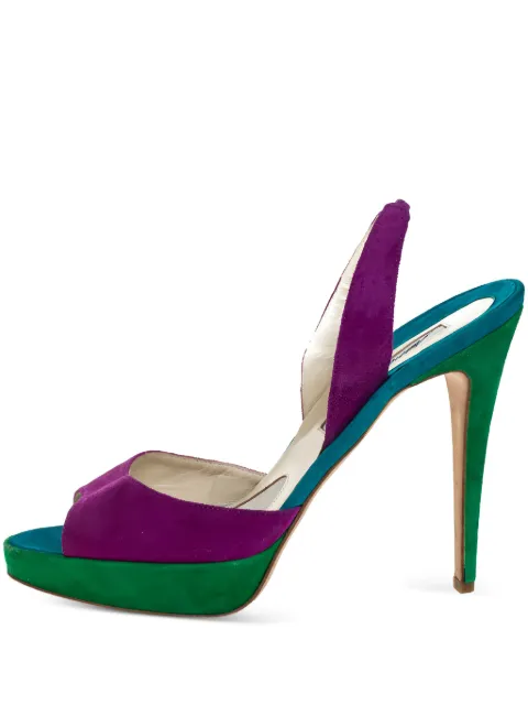 Brian Atwood pre-owned 125mm slingback platform sandals Green 265390