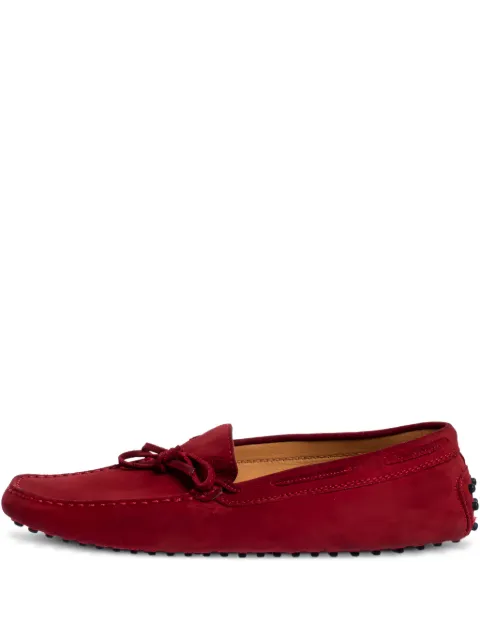 Tod's Vintage pre-owned suede moccasin loafers Red 318541