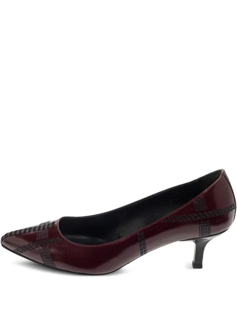 Tod's Vintage 2024 pre-owned pointed-toe embroidered leather pumps Brown 386634