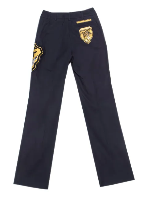 Gianfranco Ferré Pre-Owned appliqué-patch trousers Blue 221662