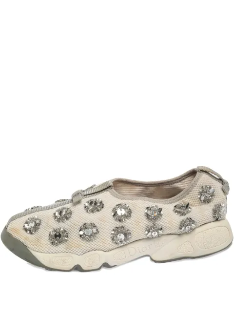 Christian Dior Pre-Owned mesh embellished sneakers White 467263