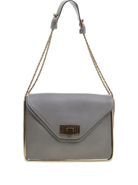Chloé Pre-Owned leather flap bag Grey 93546