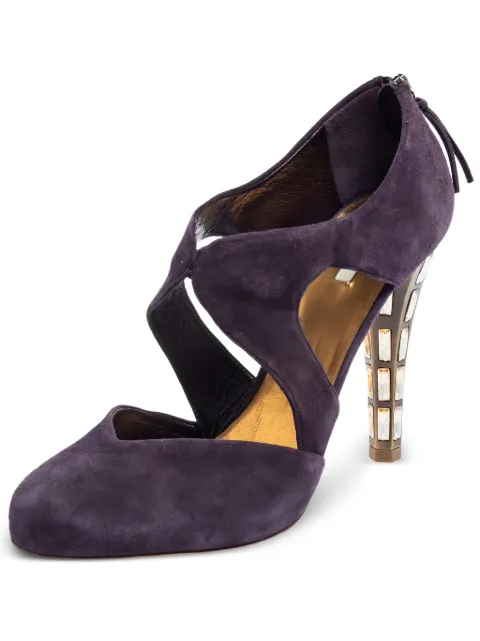 Miu Miu Pre-Owned 105mm cut-out pumps Purple 461293