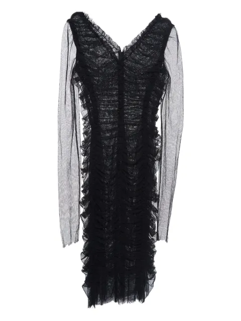 Dolce & Gabbana Pre-Owned ruffled long-sleeve dress Black 918176
