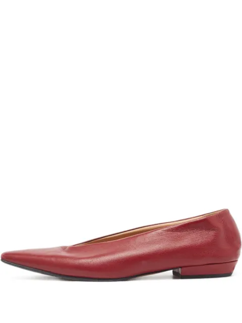 Bottega Veneta Pre-Owned square-toe ballet flats Red 986365
