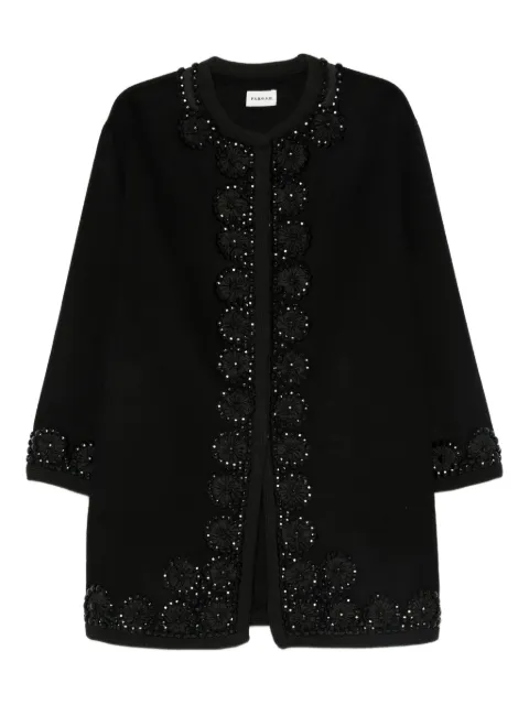 P.A.R.O.S.H. embellished floral coat Black D431776LEAK25