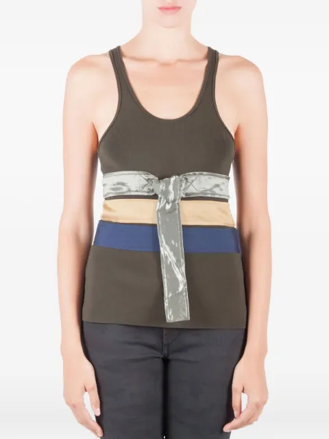 Celine Pre-Owned racerback belted top Brown 203991